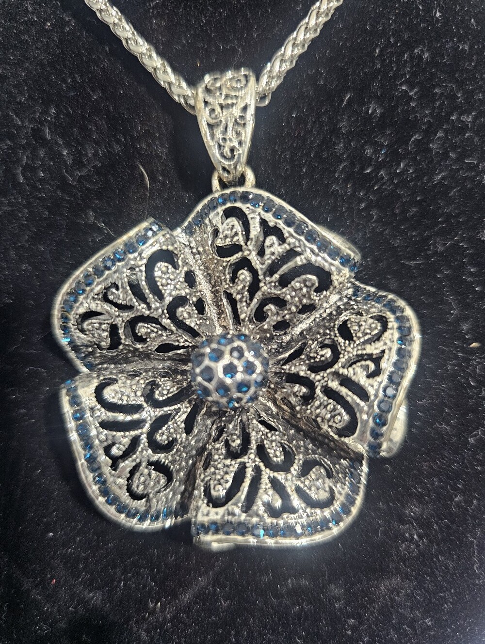 NWT Sapphire & Crystal Silver Necklace from Artinfinitum.art Boutique